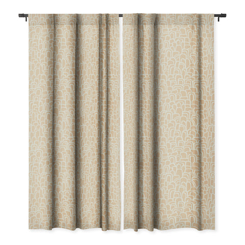 Iveta Abolina Rolling Hill Arches Coral Blackout Window Curtain