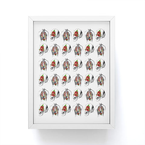 Iveta Abolina Skulls And Roses Framed Mini Art Print