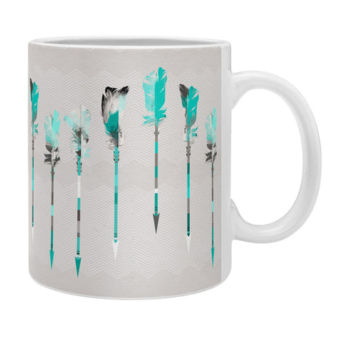 Iveta Abolina Teal Feathers Coffee Mug