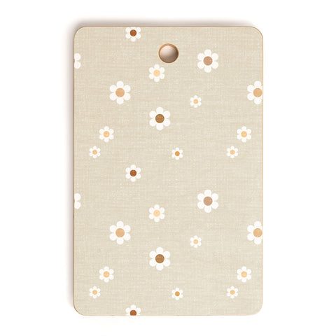 Iveta Abolina Tossed Daisies Neutral Cutting Board Rectangle