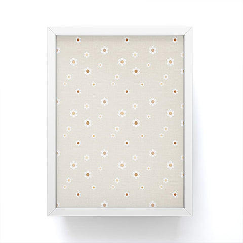 Iveta Abolina Tossed Daisies Neutral Framed Mini Art Print