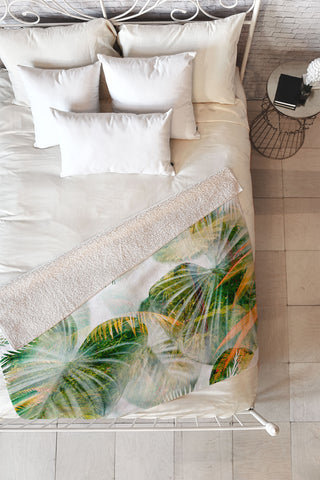 Iveta Abolina Tropical Lush Fleece Throw Blanket