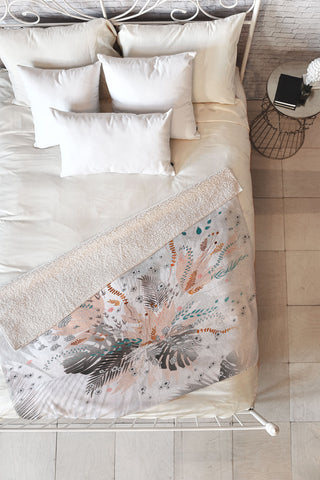 Iveta Abolina Tropical Silver Fleece Throw Blanket