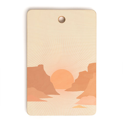 Iveta Abolina Valley Sunset Coral Cutting Board Rectangle
