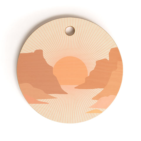 Iveta Abolina Valley Sunset Coral Cutting Board Round