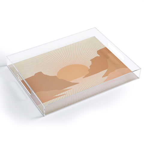 Iveta Abolina Valley Sunset Coral Acrylic Tray