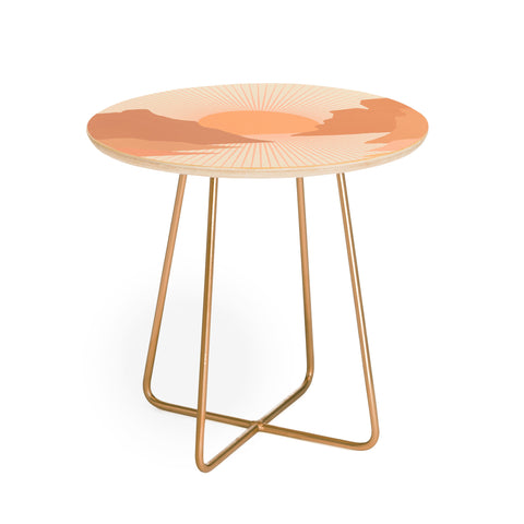 Iveta Abolina Valley Sunset Coral Round Side Table