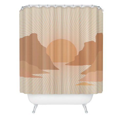 Iveta Abolina Valley Sunset Coral Shower Curtain