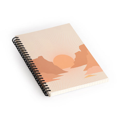 Iveta Abolina Valley Sunset Coral Spiral Notebook