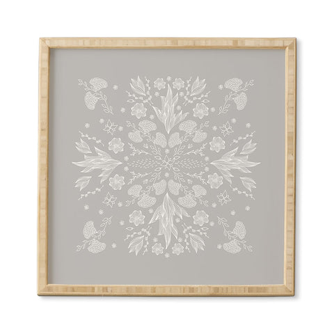 Iveta Abolina White Floral Gray II Framed Wall Art