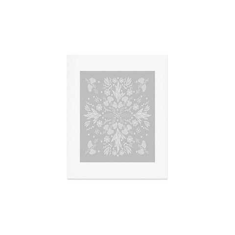 Iveta Abolina White Floral Gray II Art Print