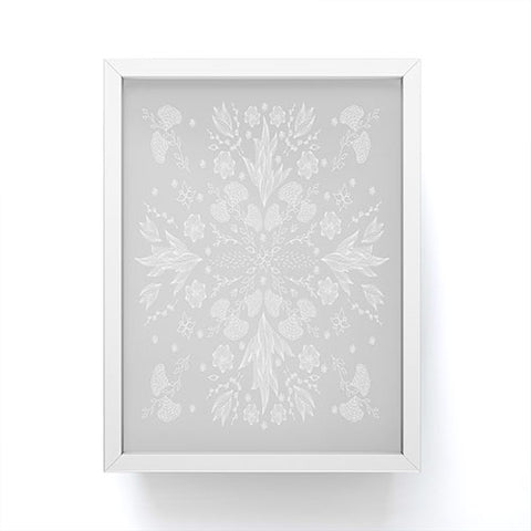 Iveta Abolina White Floral Gray II Framed Mini Art Print