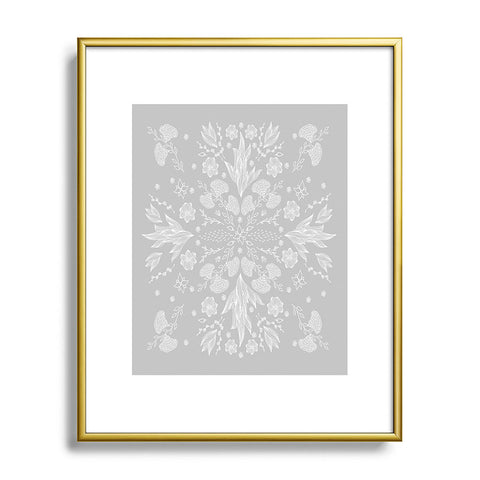 Iveta Abolina White Floral Gray II Metal Framed Art Print