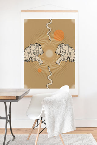 Iveta Abolina White Lions Art Print And Hanger