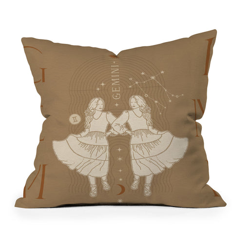 Iveta Abolina Zodiac Art Gemini Throw Pillow