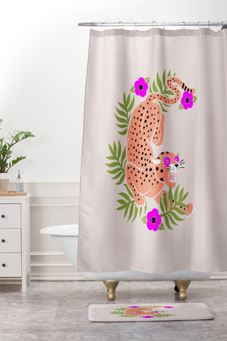 Jaclyn Caris Cheetah 2 Shower Curtain And Mat