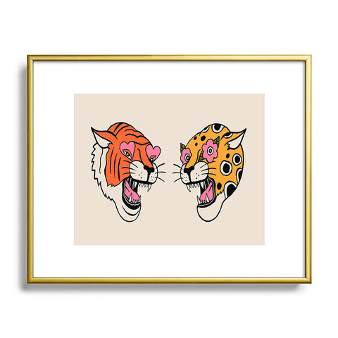 Jaclyn Caris Tiger Cheetah Metal Framed Art Print
