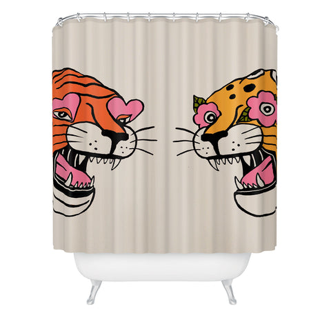 Jaclyn Caris Tiger Cheetah Shower Curtain