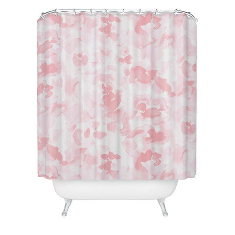 Jacqueline Maldonado Abstract Flora Millennial Pink Shower Curtain