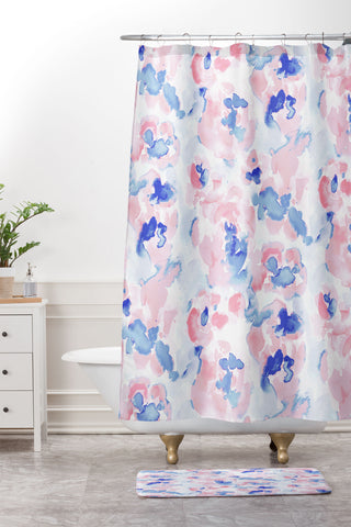 Jacqueline Maldonado Abstract Flora Pastel Shower Curtain And Mat