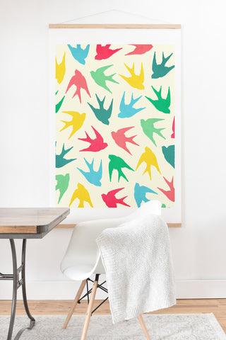 Jacqueline Maldonado Birds Multicolor Art Print And Hanger