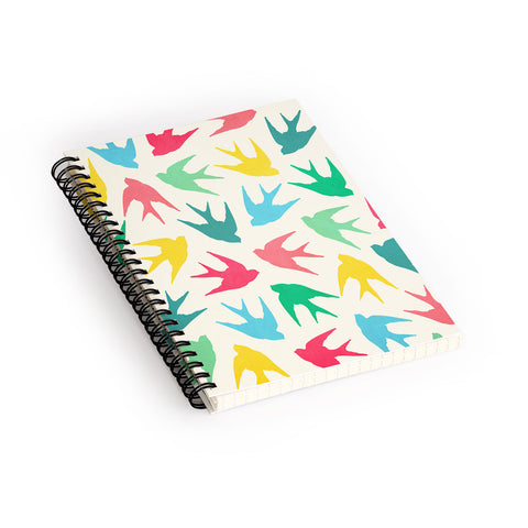 Jacqueline Maldonado Birds Multicolor Spiral Notebook