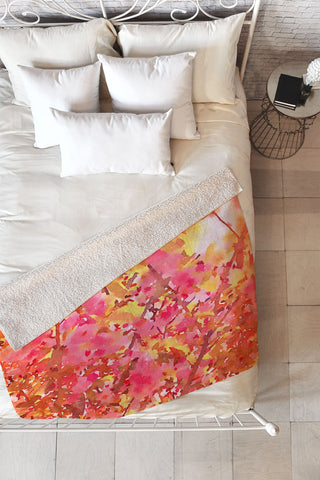 Jacqueline Maldonado Cherry Blossom Canopy Fleece Throw Blanket