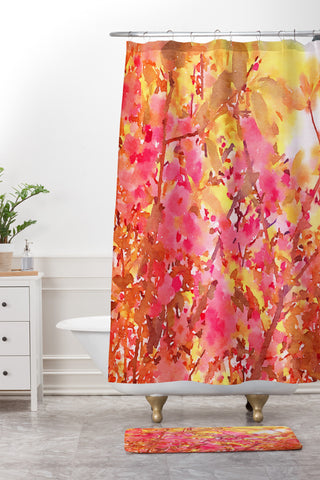 Jacqueline Maldonado Cherry Blossom Canopy Shower Curtain And Mat