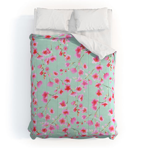 Jacqueline Maldonado Cherry Blossom Mint Comforter