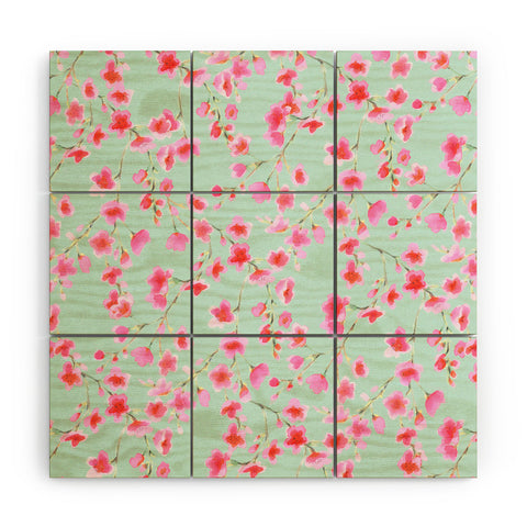 Jacqueline Maldonado Cherry Blossom Mint Wood Wall Mural
