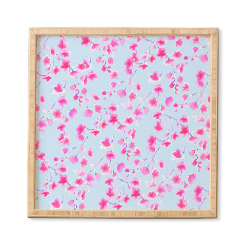 Jacqueline Maldonado Cherry Blossom Periwinkle Framed Wall Art