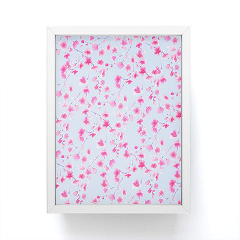 Jacqueline Maldonado Cherry Blossom Periwinkle Framed Mini Art Print