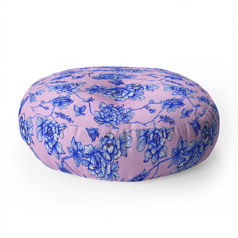 Jacqueline Maldonado Chinoserie Floral Blush Floor Pillow Round
