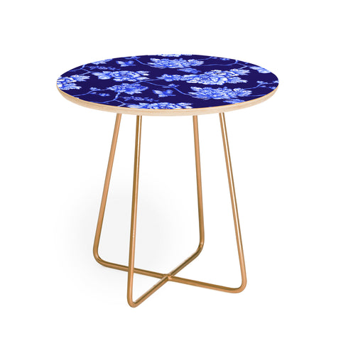Jacqueline Maldonado Chinoserie Floral Navy Round Side Table
