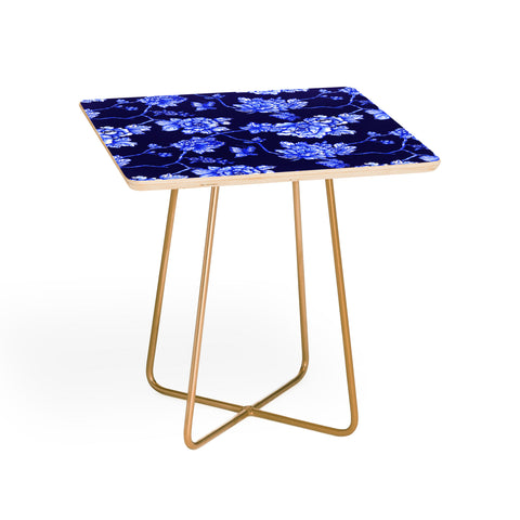 Jacqueline Maldonado Chinoserie Floral Navy Side Table
