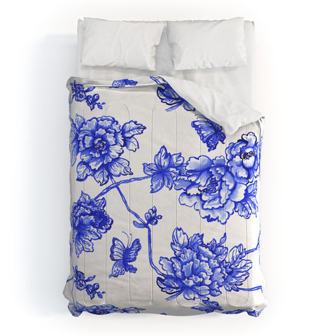 Jacqueline Maldonado Chinoserie Floral White Comforter