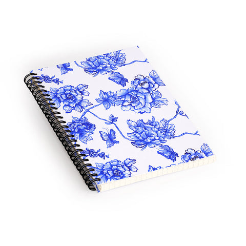 Jacqueline Maldonado Chinoserie Floral White Spiral Notebook