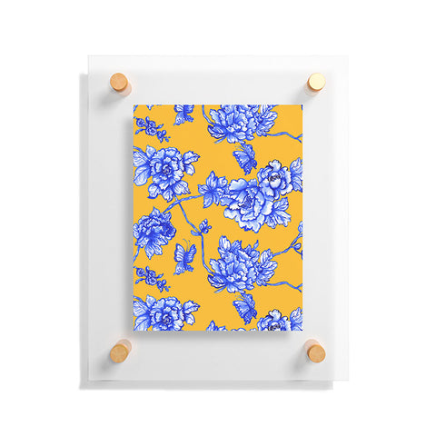 Jacqueline Maldonado Chinoserie Floral Yellow Floating Acrylic Print