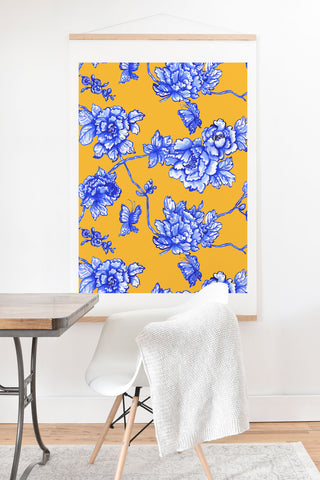 Jacqueline Maldonado Chinoserie Floral Yellow Art Print And Hanger