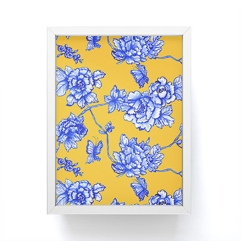 Jacqueline Maldonado Chinoserie Floral Yellow Framed Mini Art Print