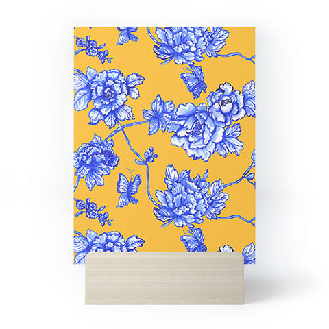 Jacqueline Maldonado Chinoserie Floral Yellow Mini Art Print