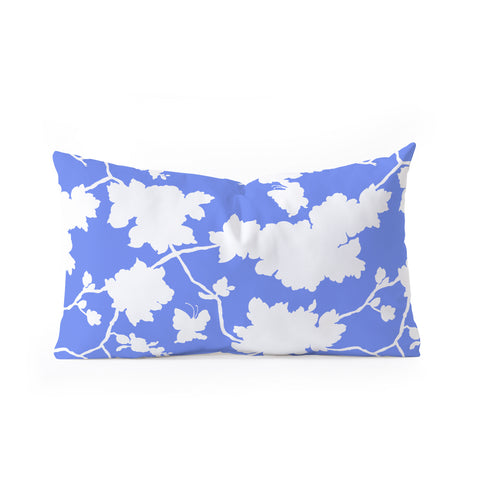 Jacqueline Maldonado Chinoserie Silhouette Blue Oblong Throw Pillow