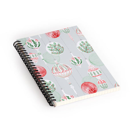 Jacqueline Maldonado Christmas Ornaments Grey Spiral Notebook