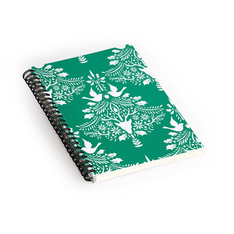Jacqueline Maldonado Christmas Paper Cutting Green Spiral Notebook