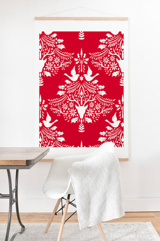 Jacqueline Maldonado Christmas Paper Cutting Red Art Print And Hanger
