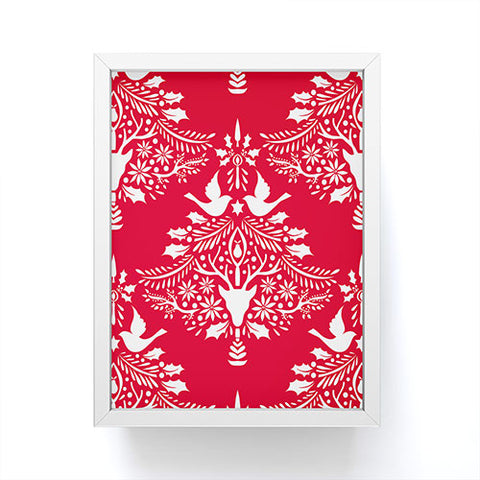 Jacqueline Maldonado Christmas Paper Cutting Red Framed Mini Art Print
