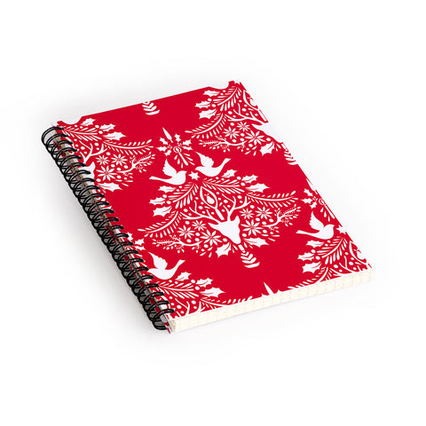 Jacqueline Maldonado Christmas Paper Cutting Red Spiral Notebook