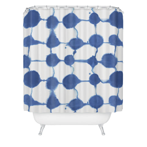 Jacqueline Maldonado Connect Dots Blue Shower Curtain