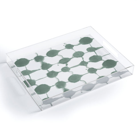 Jacqueline Maldonado Connect Dots Slate Green Acrylic Tray