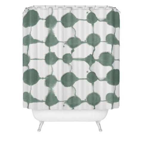 Jacqueline Maldonado Connect Dots Slate Green Shower Curtain